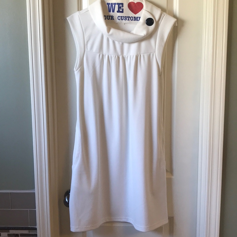 White shift dress